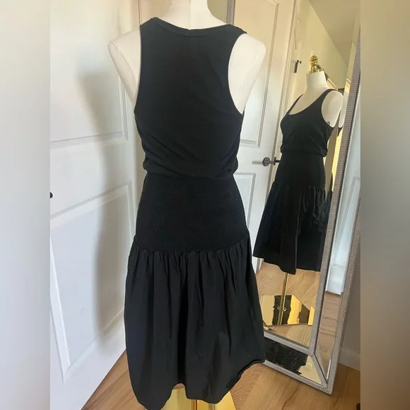 Nation LTD Black Sahar Midi Cotton Smocked-Waist Dress - Picture 4 of 6